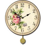 Country Floral Pendulum Clock