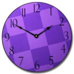 Purple Check Clock