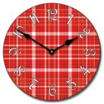 Red Plaid Clock