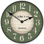 Boston Harbor Green Wall Clock