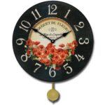 Poppies Pendulum Wall Clock