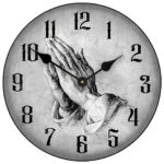Gray Praying Hands Wall Clock