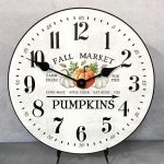 Pumpkin Thanksgiving Halloween Fall Autumn Clock