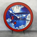 Airplane Red Wall Clock