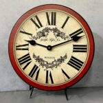 Charmant Red & Tan Wall Clock