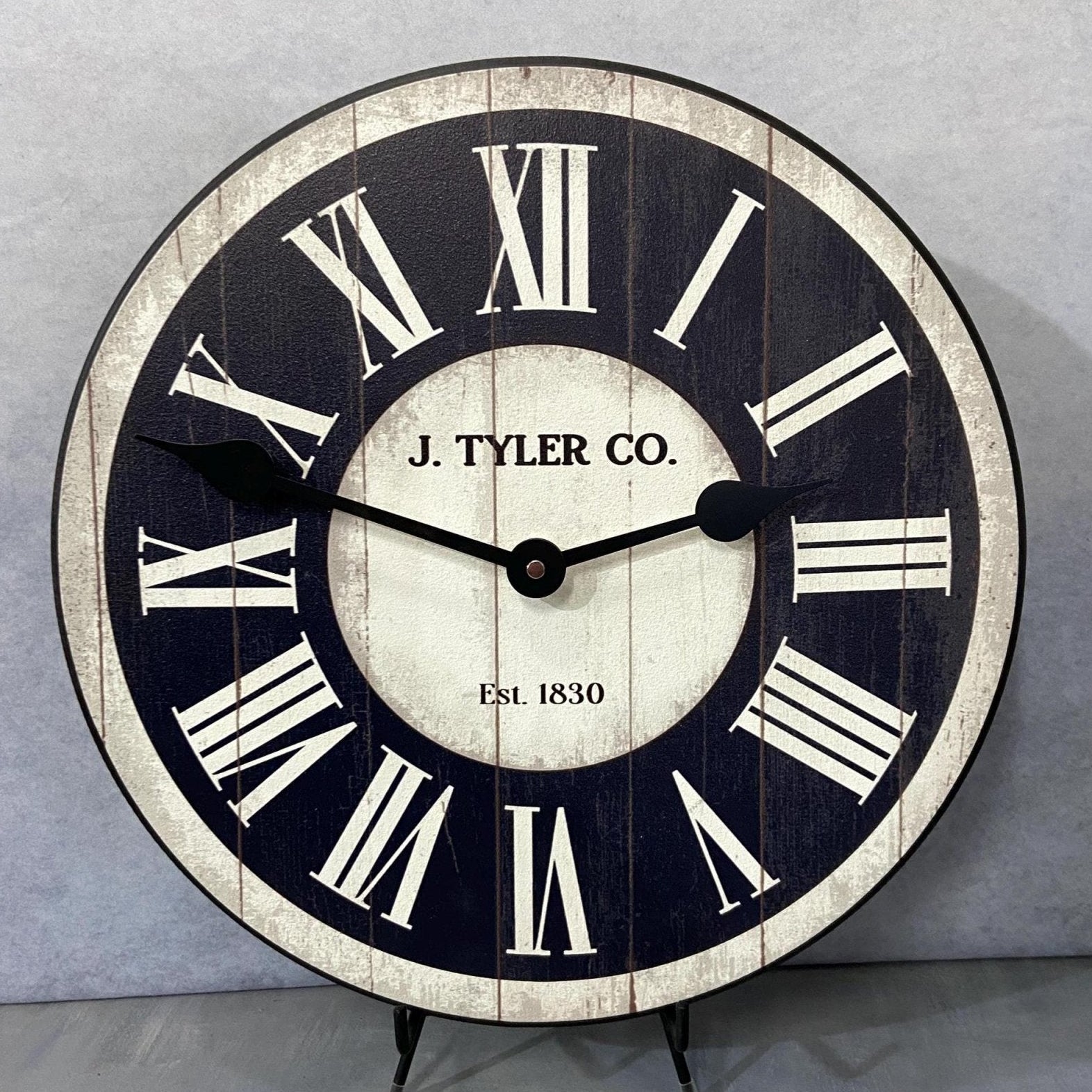 il_fullxfull.6332120953_ae20.jpg Classic Ivory And Navy Wall Clock - Image 1