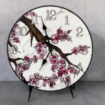 Cherry Blossom White Wall Clock