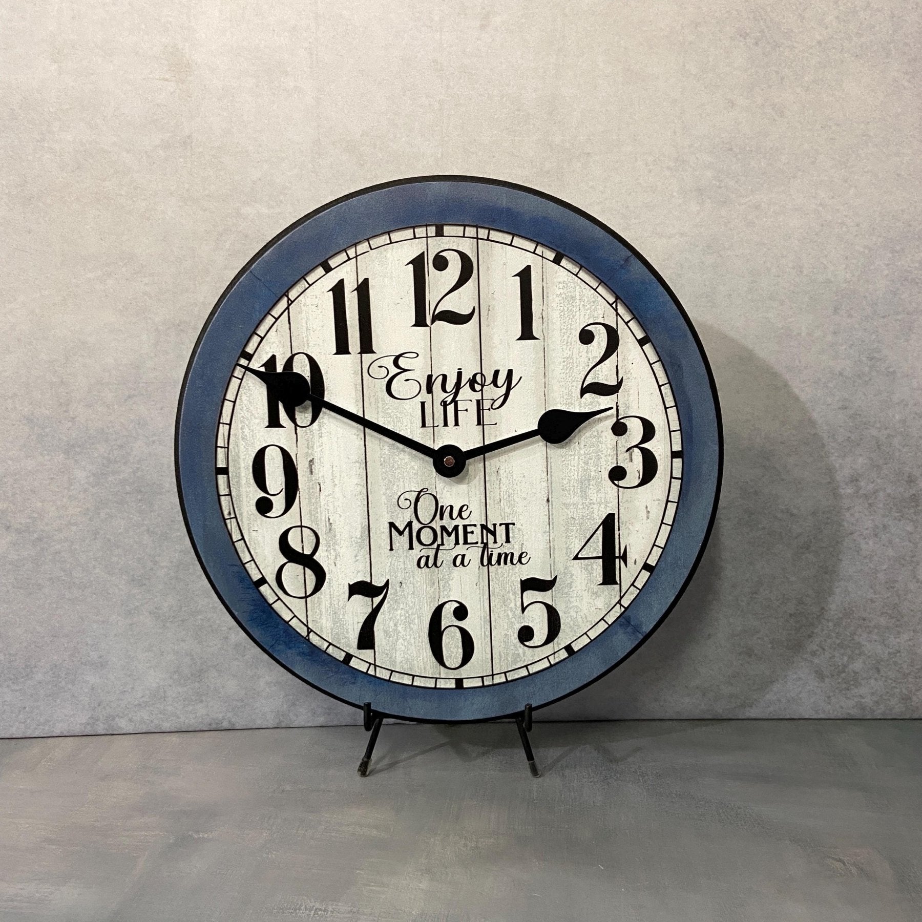 il_fullxfull.6367324017_jy1t.jpg Enjoy Life Blue Wall Clock - Image 1