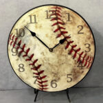Weathered Baseball Wall Clock