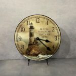 Warm Pantina Lighthouse Wall Clock