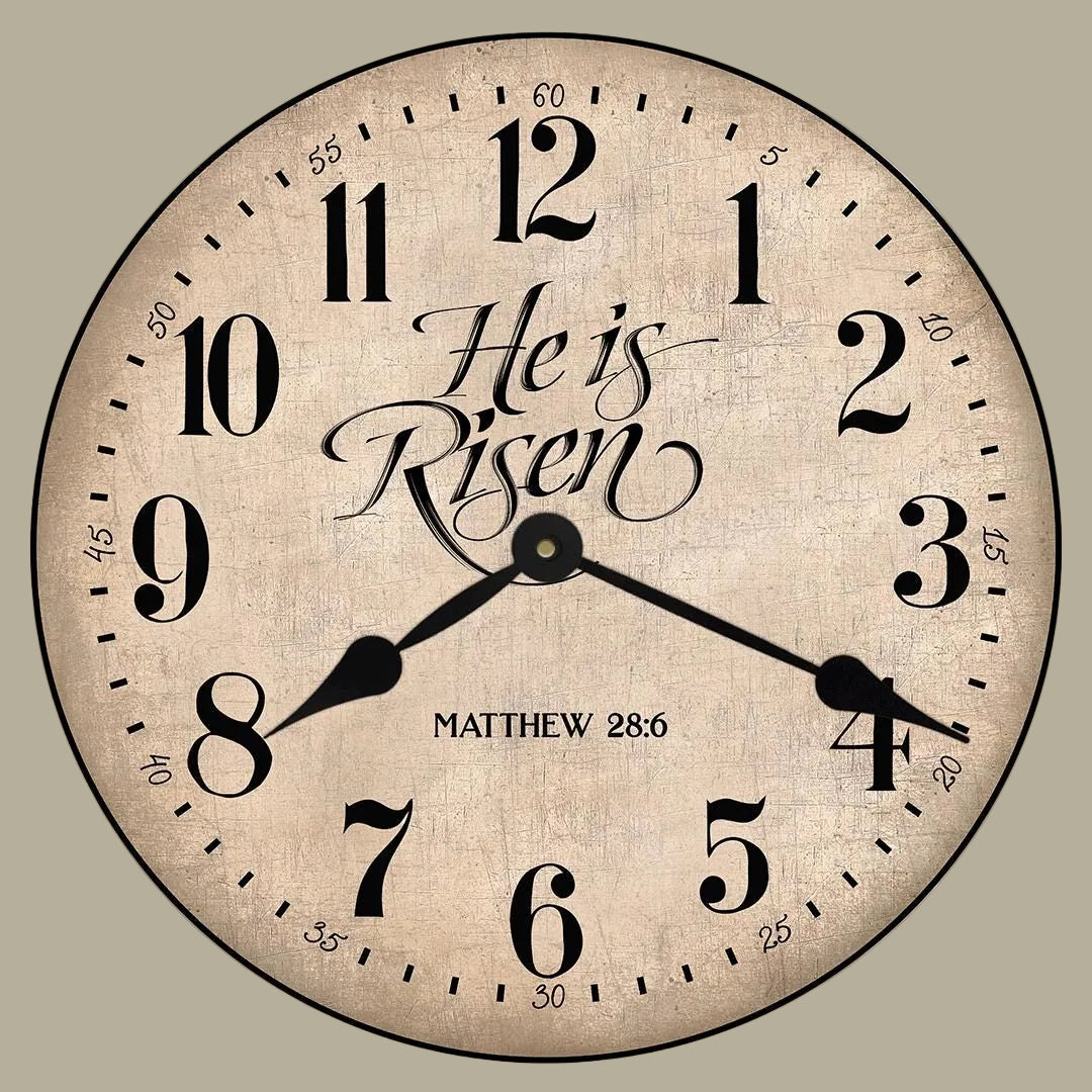 il_fullxfull.7606964411_2u69.jpg He Is Risen Wall Clock - Image 1